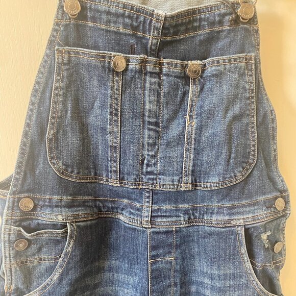 m1858 Women's Overalls Distressed Ripped Denim Dark Blue Size M - Picture 9 of 11